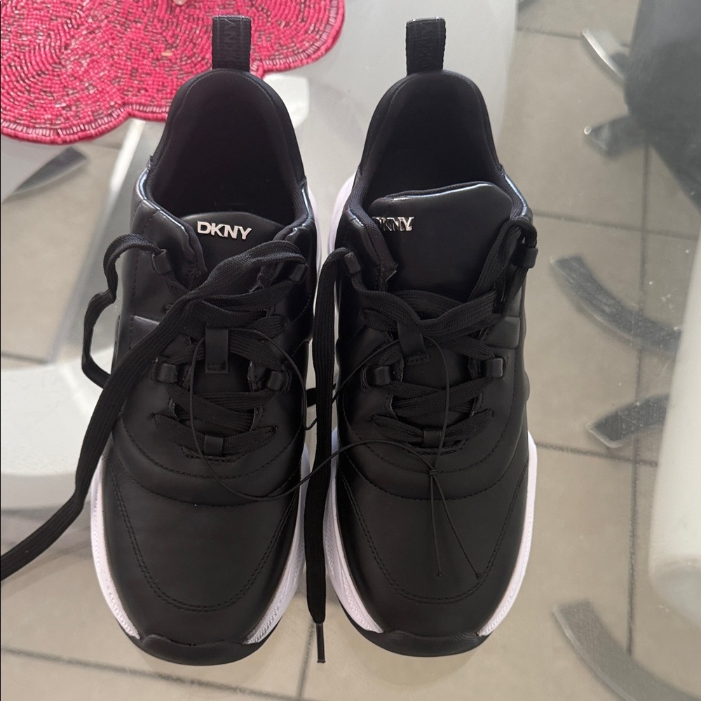 DKNY Black and White Athletic Shoes